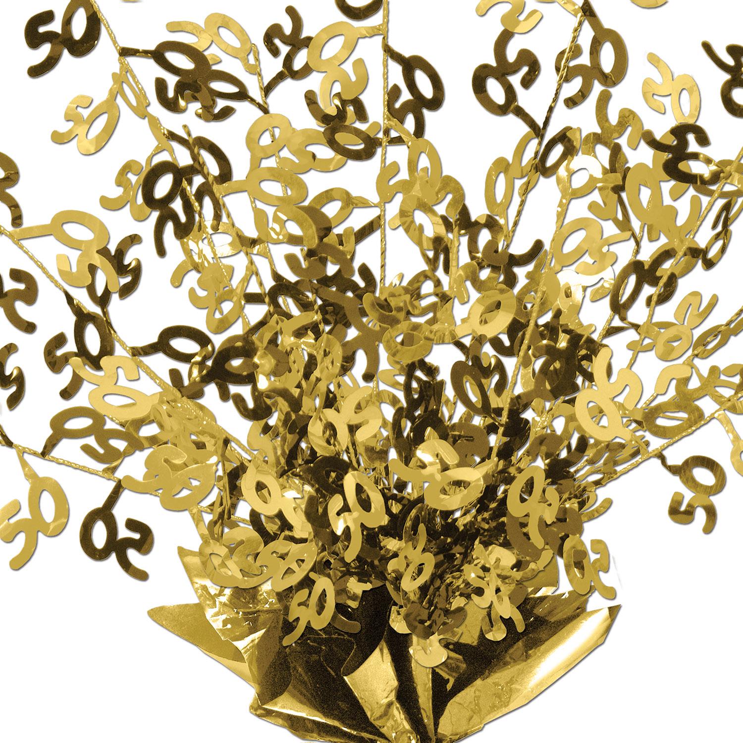 Beistle 50th Anniversary Gleam 'N Burst Centerpiece - gold