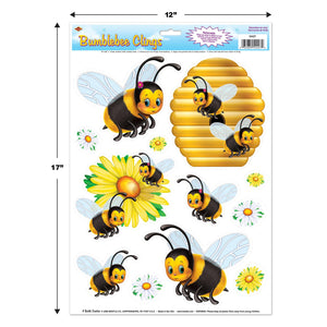 Bulk Bumblebee Clings (12 Sheets Per Case) by Beistle