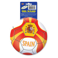 Beistle Soccer Party Peel 'N Place Clings - Spain