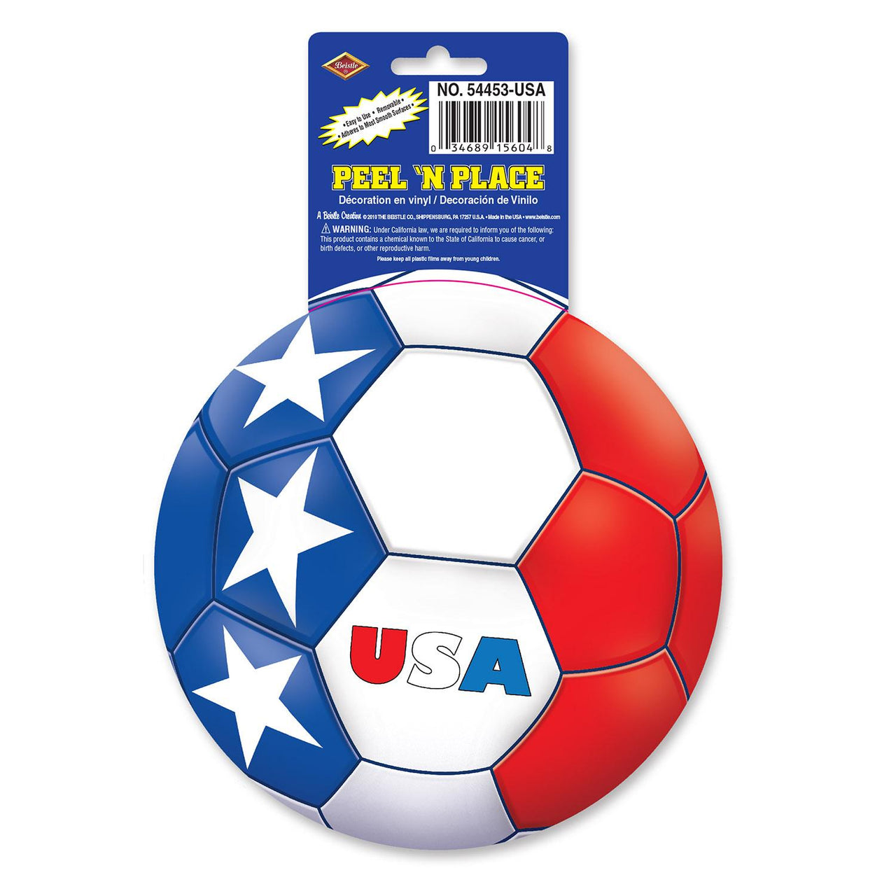 Beistle Soccer Party Peel 'N Place Clings - United States