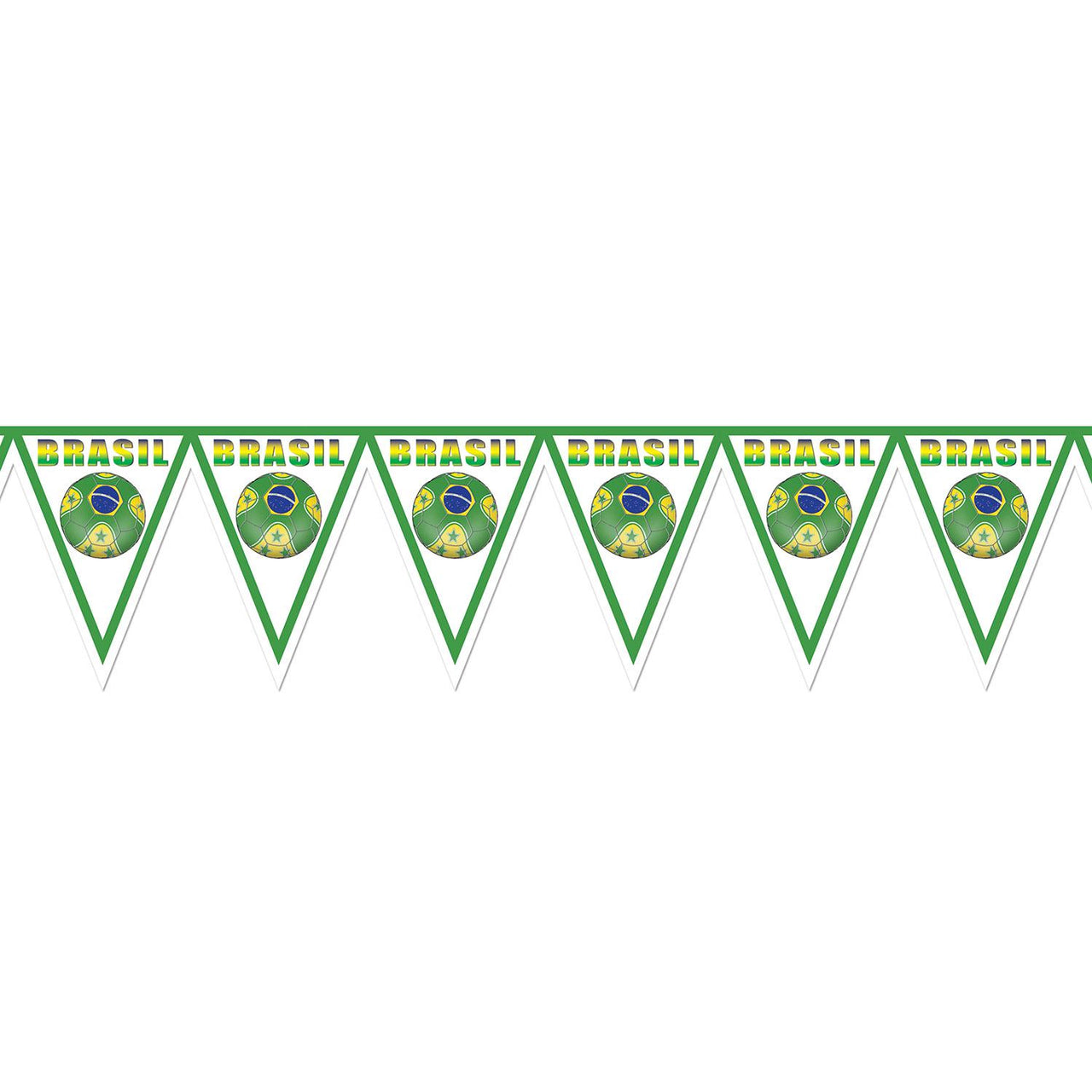 Beistle Soccer Party Pennant Banner - Brasil