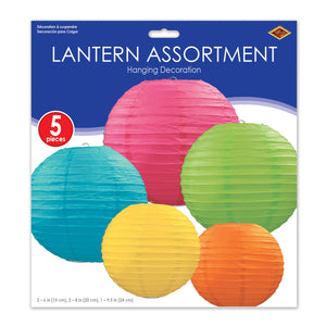Bulk Assorted Colors Paper Lantern Assortment (Case of 30) by Beistle