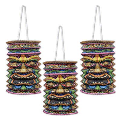 Beistle Luau Party Tiki Paper Lanterns (3/Pkg)