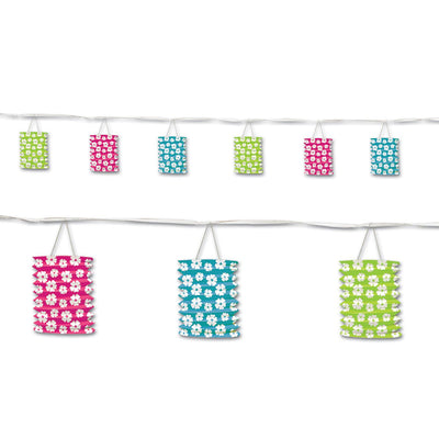 Beistle Luau Party Hibiscus Lantern Garland