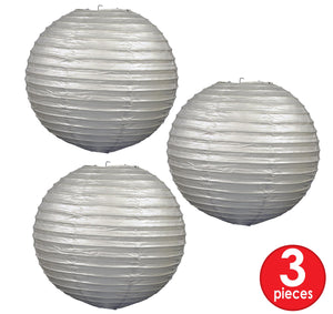 Paper Lanterns Silver, party supplies, decorations, The Beistle Company, General Occasion, Bulk, General Party Decorations, Paper Lanterns
