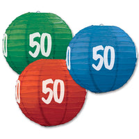 Beistle 50th Birthday Party Paper Lanterns (3/Pkg)