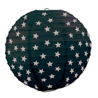 Beistle Star Paper Party Lanterns - black & silver (3/Pkg)