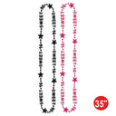Sweet 16 Bead Necklaces, Assorted black and cerise 