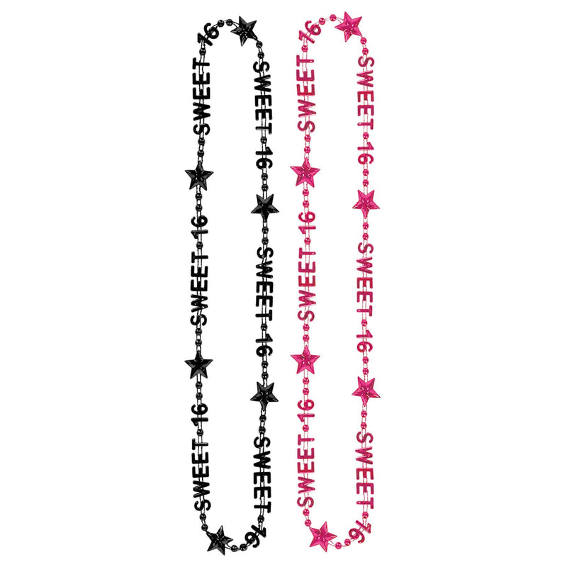 Beistle Sweet 16 Birthday Party Bead Necklaces (2/Pkg)