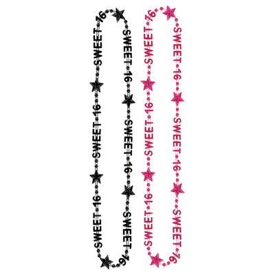 Beistle Sweet 16 Birthday Party Bead Necklaces (2/Pkg)