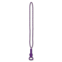 Beistle Bead Necklaces with Bottle Opener - purple
