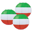 Beistle Fiesta Red, White & Green Paper Lanterns (3/Pkg)