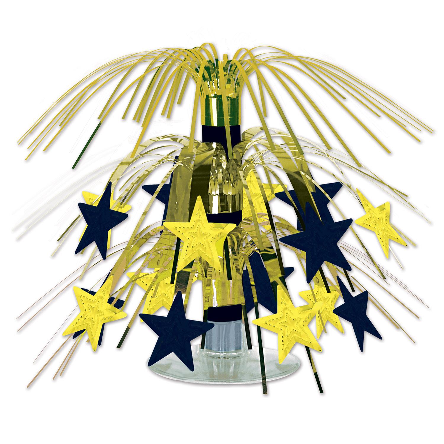 New Year's Eve Star Mini Cascade Centerpiece - black & gold