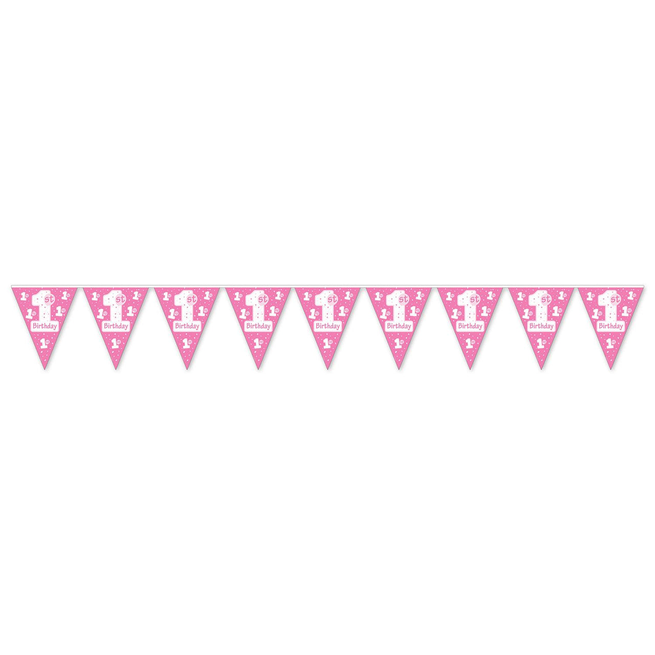 Beistle 1st Birthday Party Pennant Banner - pink