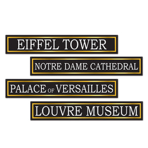 Beistle French Street Party Sign Cutouts (4/Pkg)