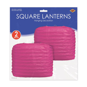 Square Paper Lanterns Cerise, party supplies, decorations, The Beistle Company, General Occasion, Bulk, General Party Decorations, Paper Lanterns