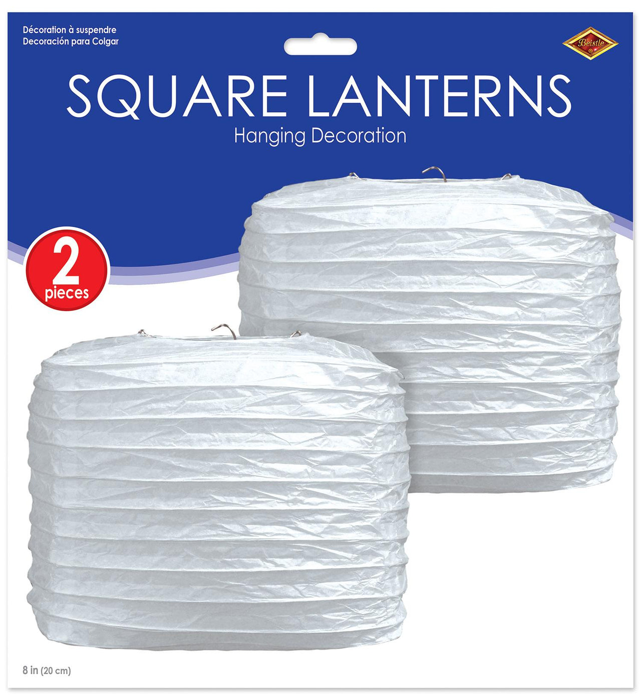 Bulk Square Paper Lanterns White (Case of 24) by Beistle