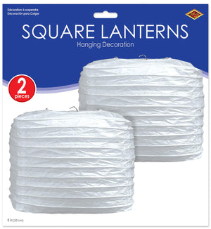 Bulk Square Paper Lanterns White (Case of 24) by Beistle