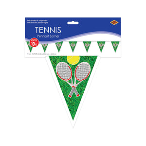 Tennis Pennant Banner, party supplies, decorations, The Beistle Company, Tennis, Bulk, Sports Party Supplies, Tennis Party Supplies