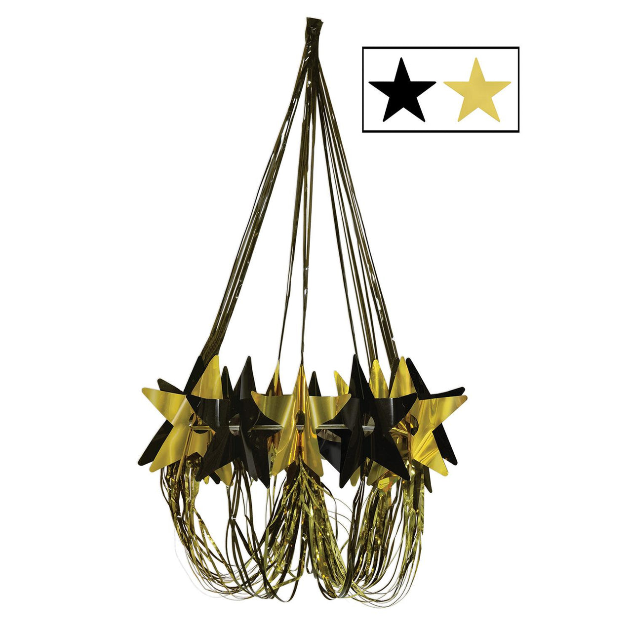 Beistle Star Party Chandelier - black & gold