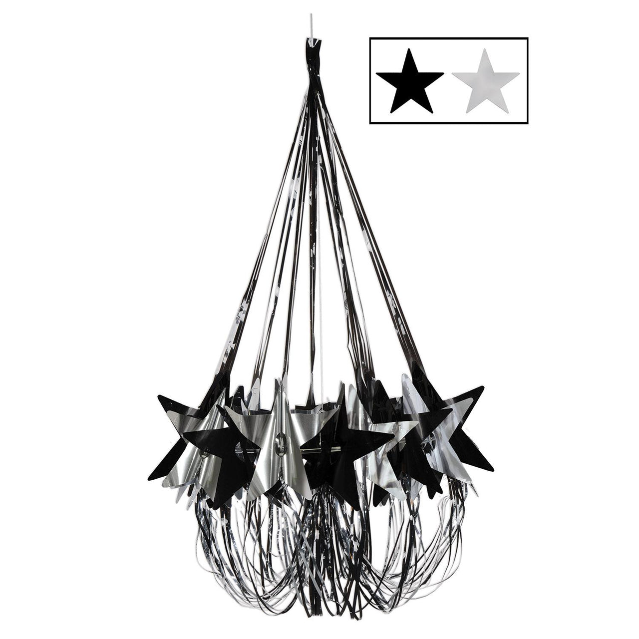 Beistle New Year's Eve Star Chandelier - black & silver