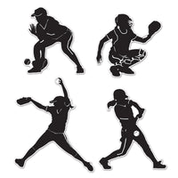 Beistle Softball Party Silhouettes (4/Pkg)