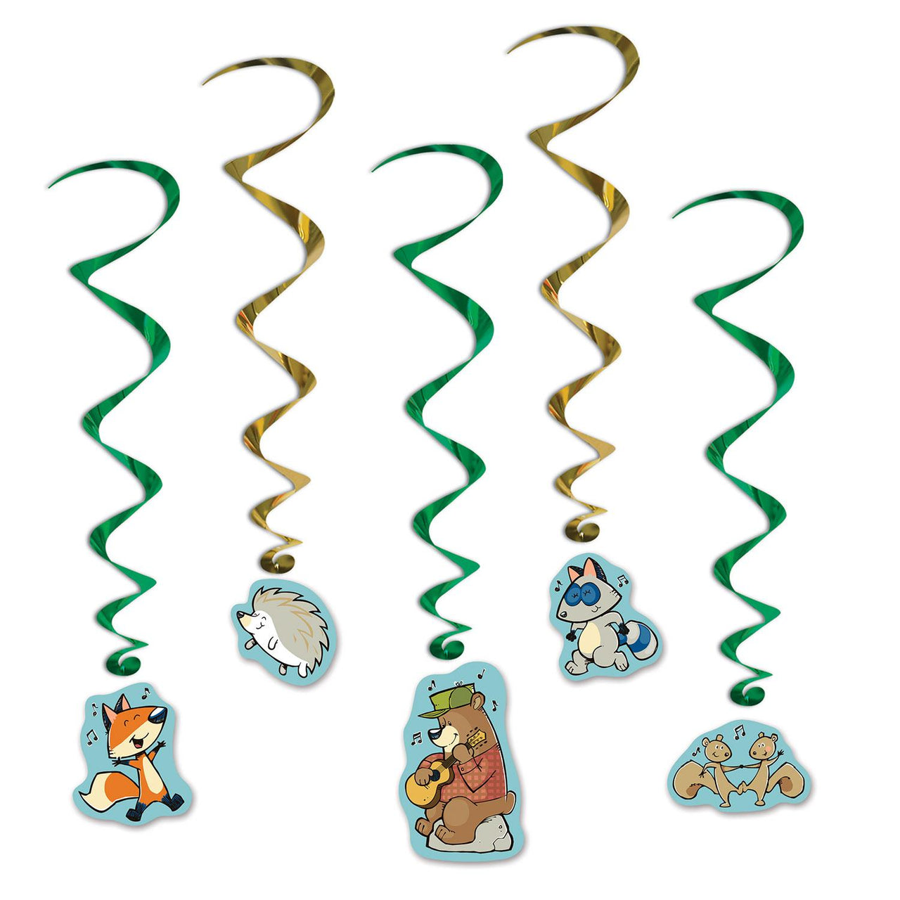 Beistle Woodland Friends Party Whirls (5/Pkg)