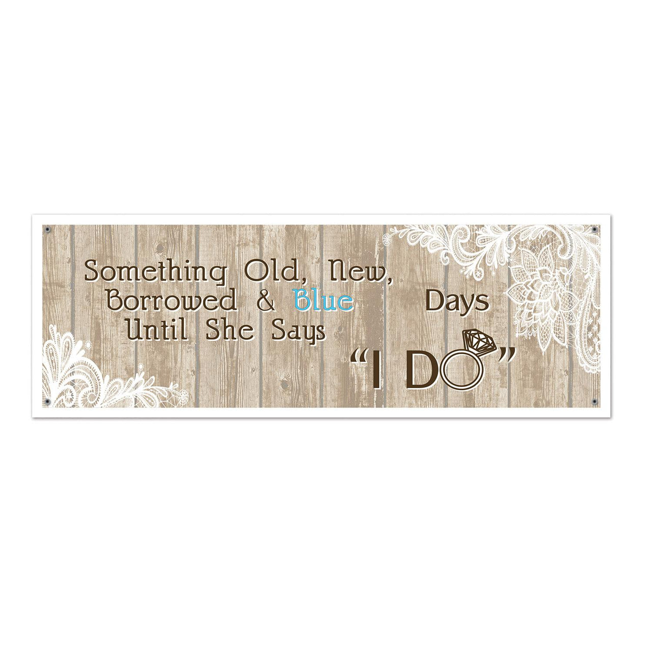 Beistle Rustic Wedding Sign Banner