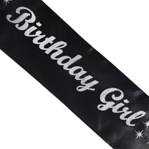 Bulk Glittered Birthday Girl Satin Sash (Case of 6) by Beistle