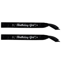 Bulk Glittered Birthday Girl Satin Sash (Case of 6) by Beistle