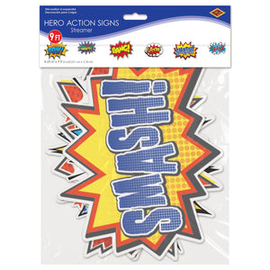 Bulk Hero Action Signs Streamer (Case of 12) by Beistle