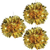 Beistle Metallic Party Fluff Balls - gold (3/Pkg)