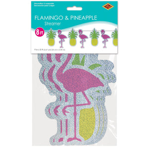 Bulk Flamingo & Pineapple Streamer (Case of 12) by Beistle