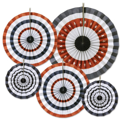 Beistle Patriotic Accordion Party Paper Fans (5/Pkg)