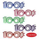 Bulk Birthday Party ''100'' Glittered Foil Eyeglasses (Case of 25) by Beistle