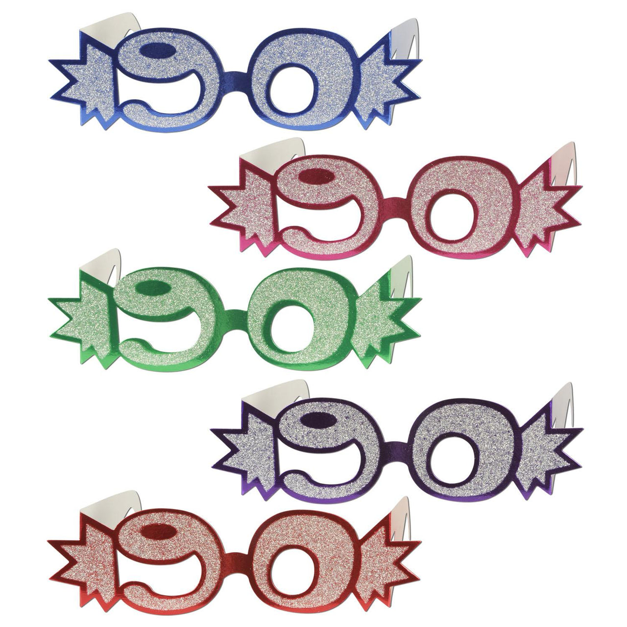 Beistle 90th Birthday Party Glittered Foil Eyeglasses