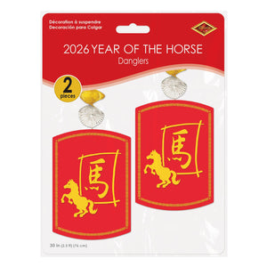 Beistle Year Of The Horse Danglers - Chinese New Year Decor - 30 Inch