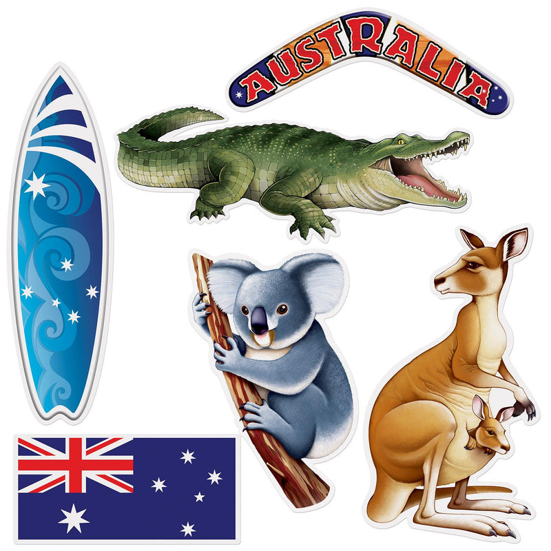 Beistle Australian Party Cutouts (6/Pkg)