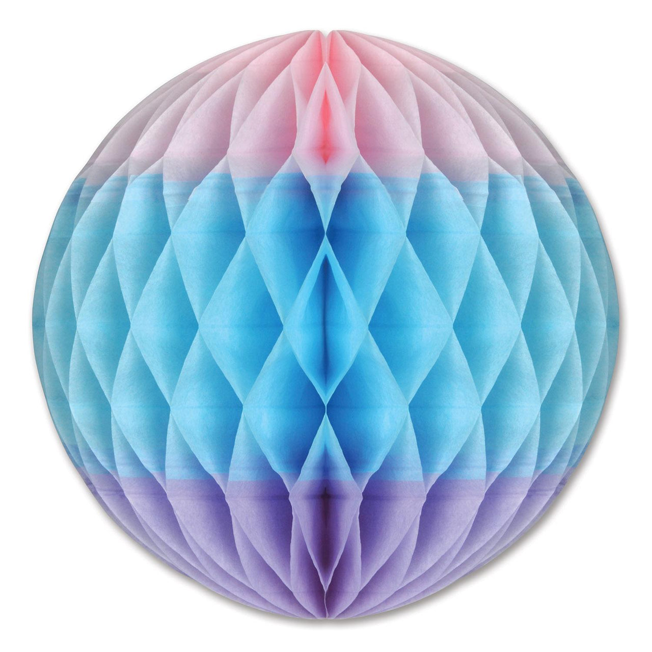 Tri-Color Tissue Ball Decoration - pink - Light blue - lavender