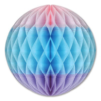 Tri-Color Tissue Ball Decoration - pink - Light blue - lavender
