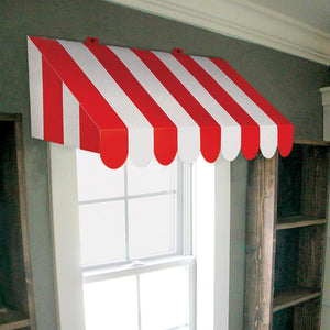 Bulk 3-D Red & White Awning Wall Decoration (Case of 6) by Beistle