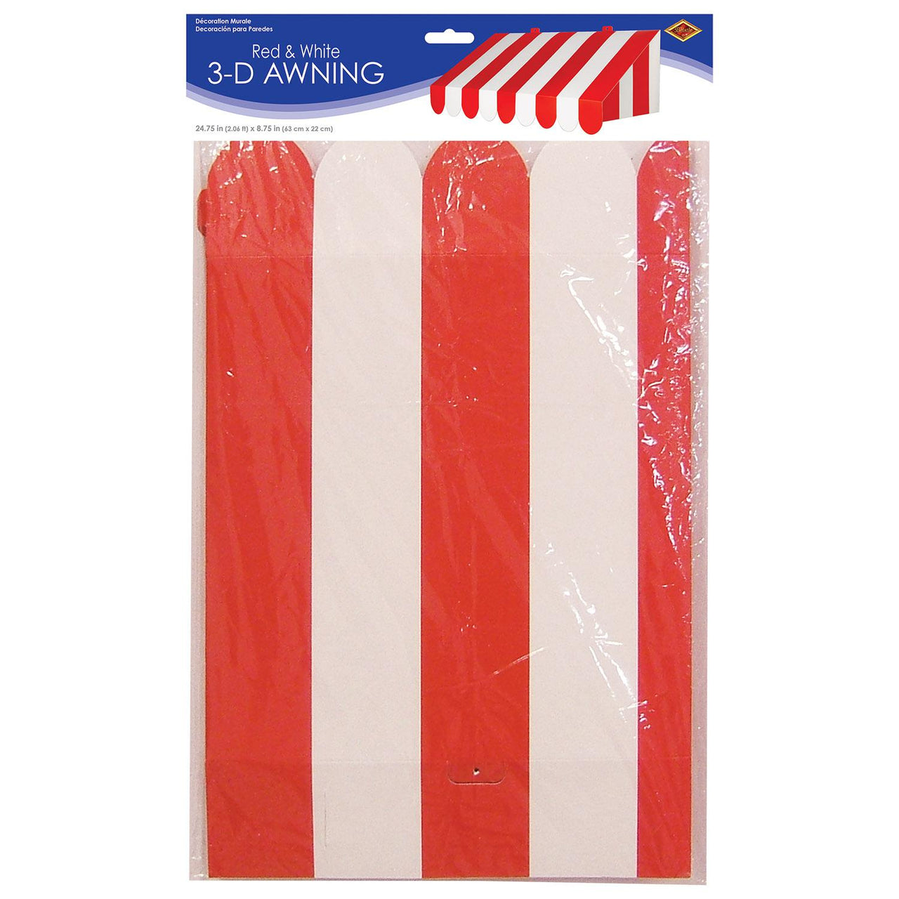 Bulk 3-D Red & White Awning Wall Decoration (Case of 6) by Beistle