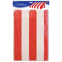 Bulk 3-D Red & White Awning Wall Decoration (Case of 6) by Beistle