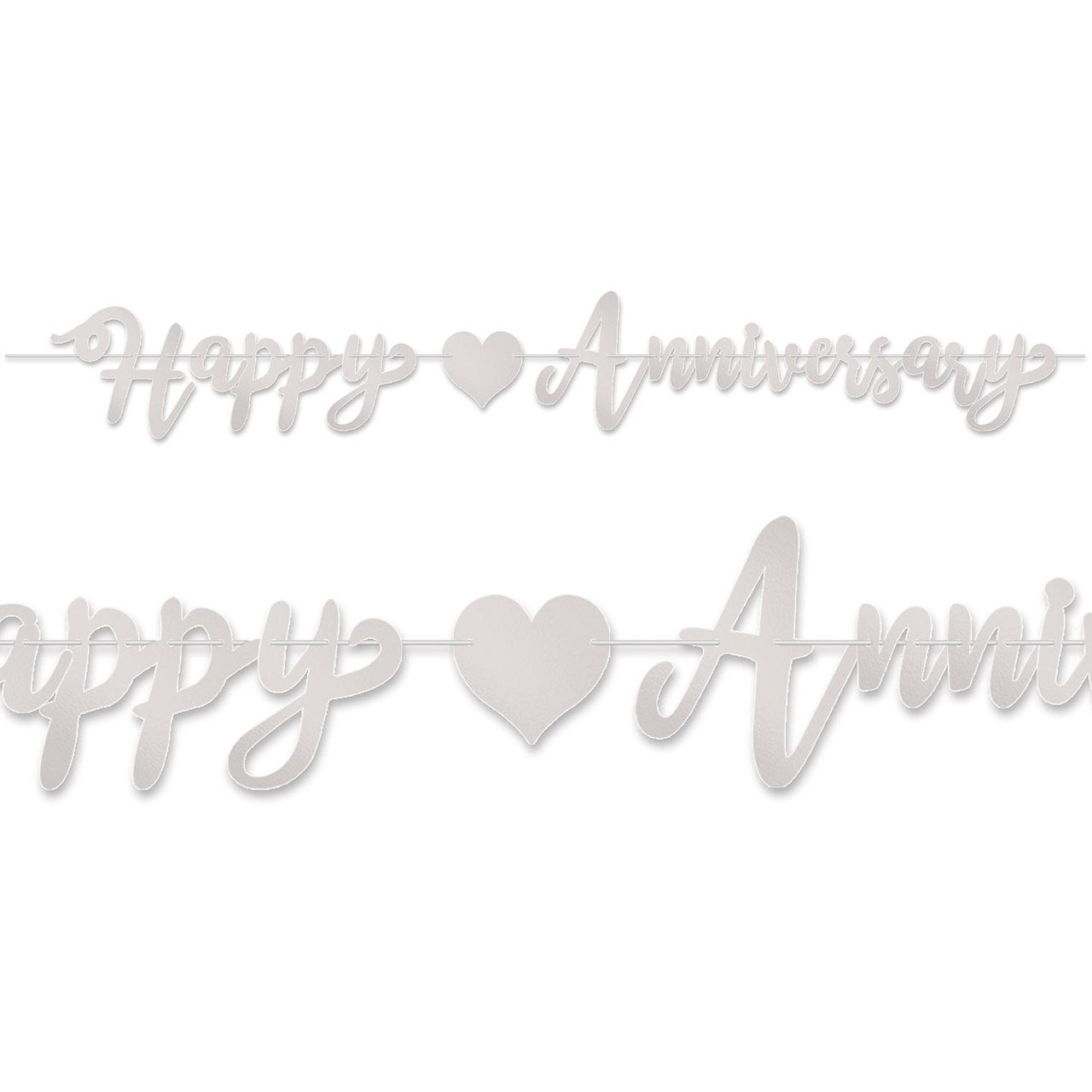Beistle Foil Happy Anniversary Streamer - silver