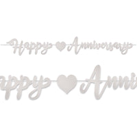 Beistle Foil Happy Anniversary Streamer - silver