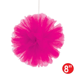 Tulle Balls Cerise, party supplies, decorations, The Beistle Company, General Occasion, Bulk, General Party Decorations, Tulle Balls 