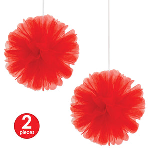 Tulle Balls Red, party supplies, decorations, The Beistle Company, General Occasion, Bulk, General Party Decorations, Tulle Balls 