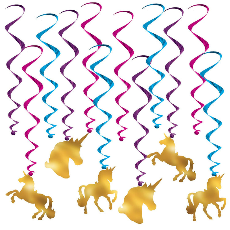 Beistle Unicorn Party Whirls (12/Pkg)
