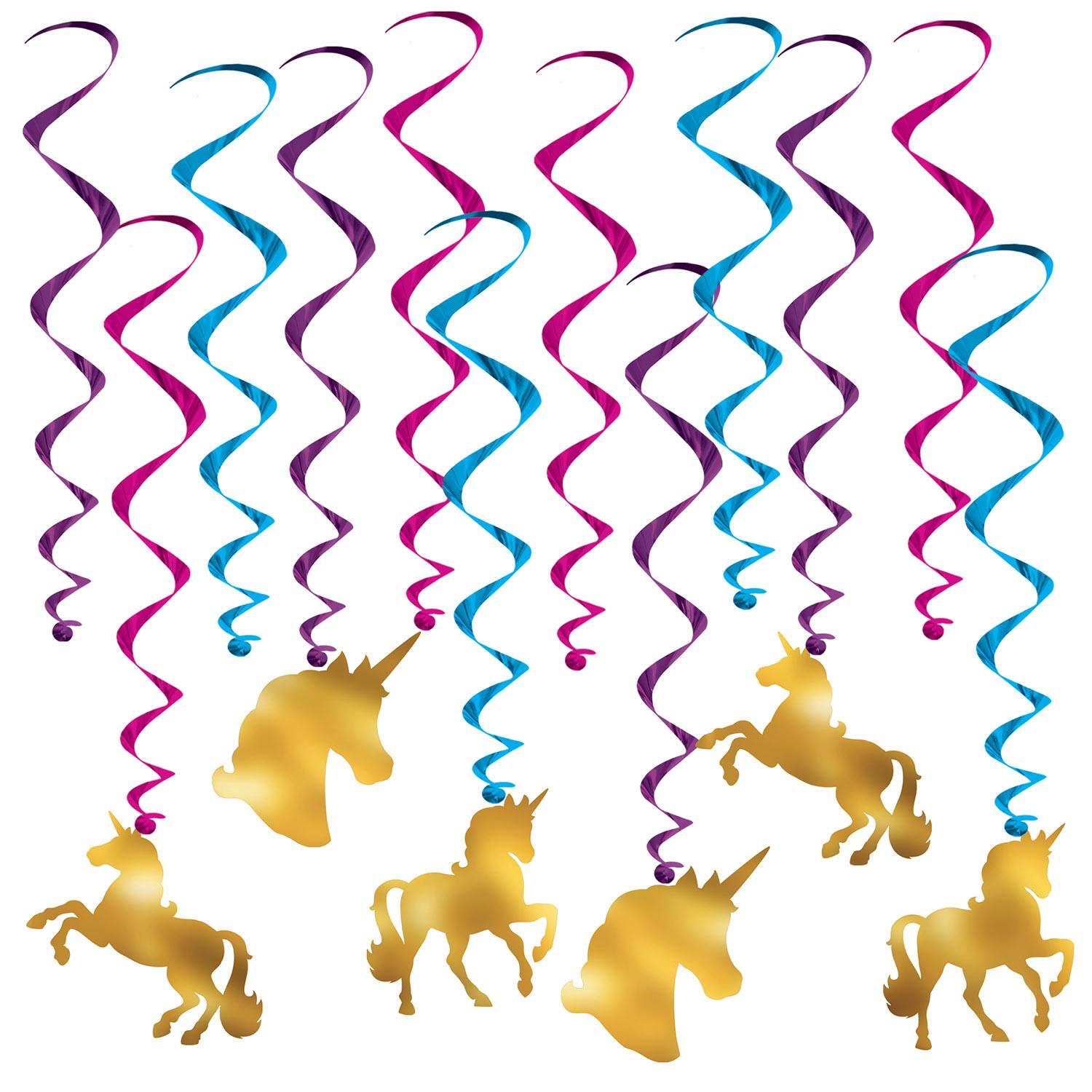 Beistle Unicorn Party Whirls (12/Pkg)