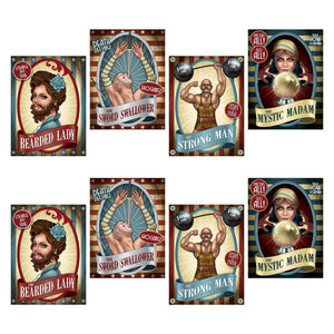 Bulk Vintage Circus Poster Decoration Cutouts (Case of 48) by Beistle